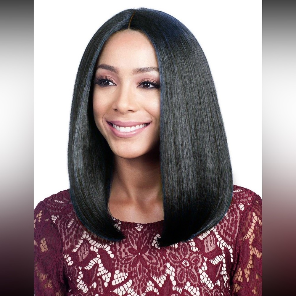 NWT Human Hair Blend Lace Front Wig MBLF90 Swiss Lace Juba Color DARK GREY